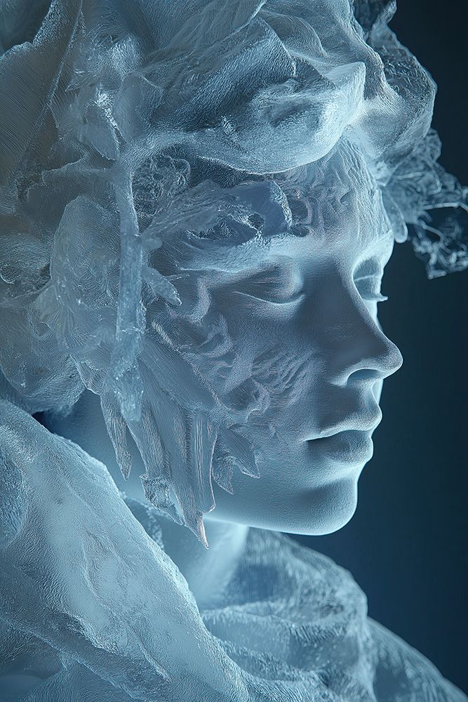 Close-up fantasy of womans head and ice art print by Jaynes Gallery for $57.95 CAD
