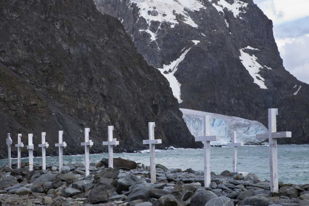 Laurie Island Grave markers in stony beach art print by Bill Young for $57.95 CAD