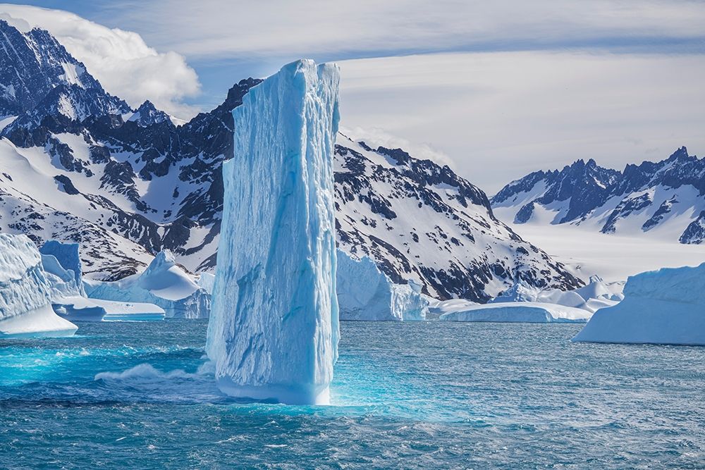 Antarctica-South Georgia Island-Coopers Bay Iceberg and mountains at sunrise art print by Jaynes Gallery for $57.95 CAD
