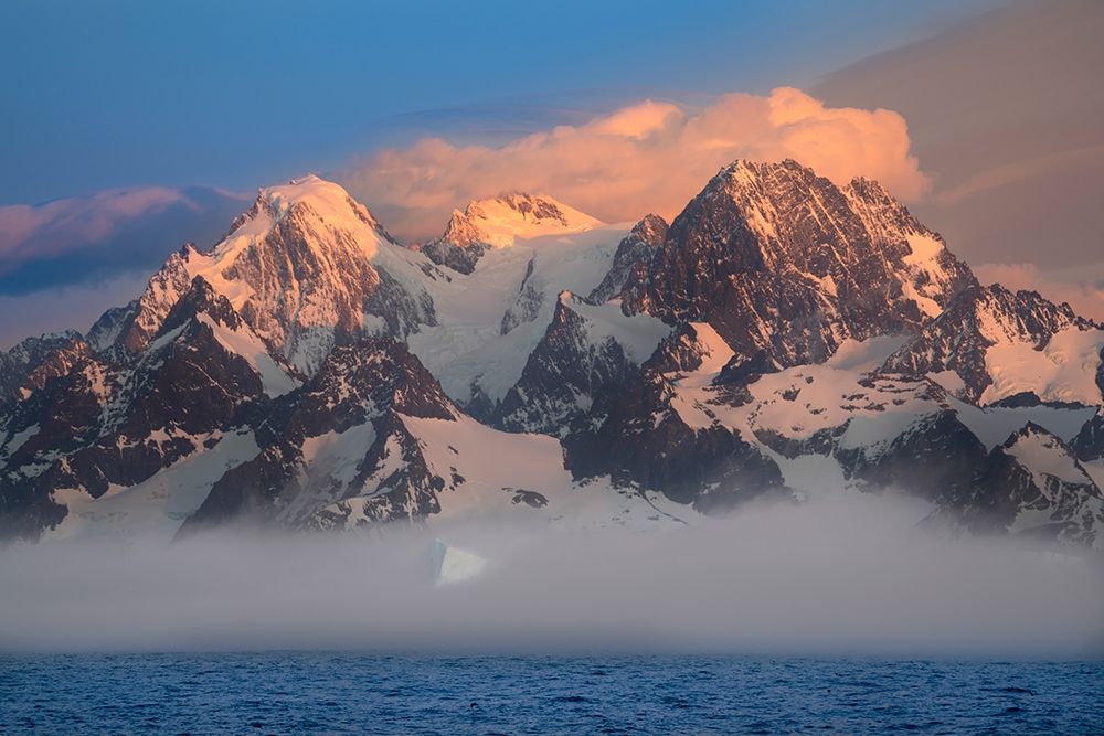 Antarctica-South Georgia Island-Coopers Bay Iceberg and mountains at sunrise art print by Jaynes Gallery for $57.95 CAD