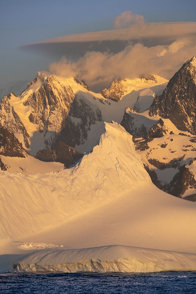 Antarctica-South Georgia Island-Coopers Bay Iceberg and mountains at sunrise art print by Jaynes Gallery for $57.95 CAD