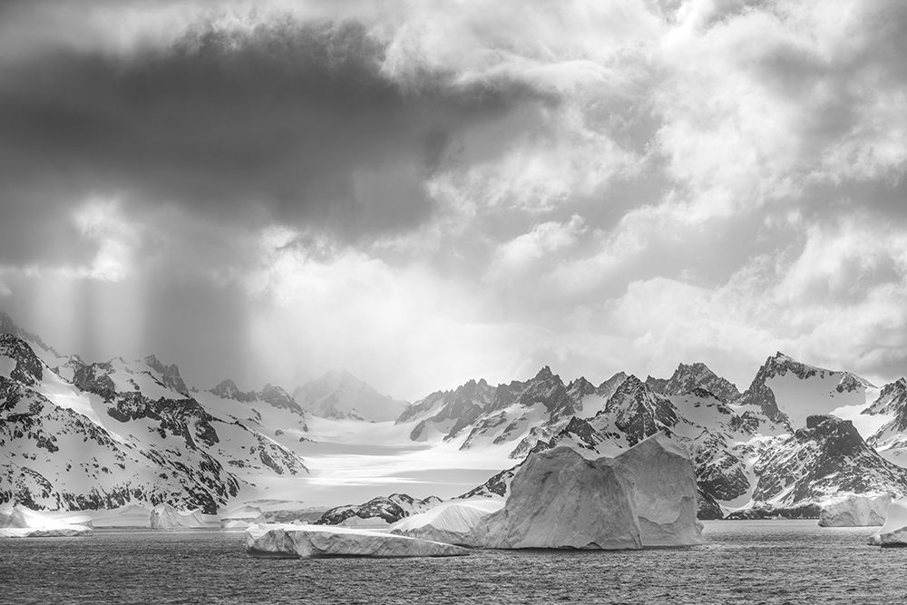 Antarctica-South Georgia Island Sunbeams light up icebergs and mountains art print by Jaynes Gallery for $57.95 CAD