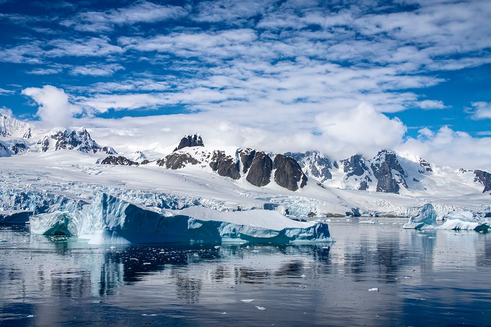 Antarctica. Landscape with mountain, icebergs and glacier. art print by Jaynes Gallery for $57.95 CAD