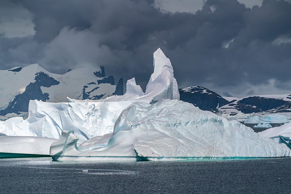 Antarctica. Landscape with mountain and icebergs. art print by Jaynes Gallery for $57.95 CAD