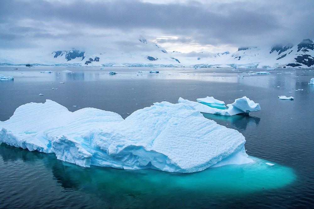 Antarctica. Icebergs and mountains at sunset. art print by Jaynes Gallery for $57.95 CAD