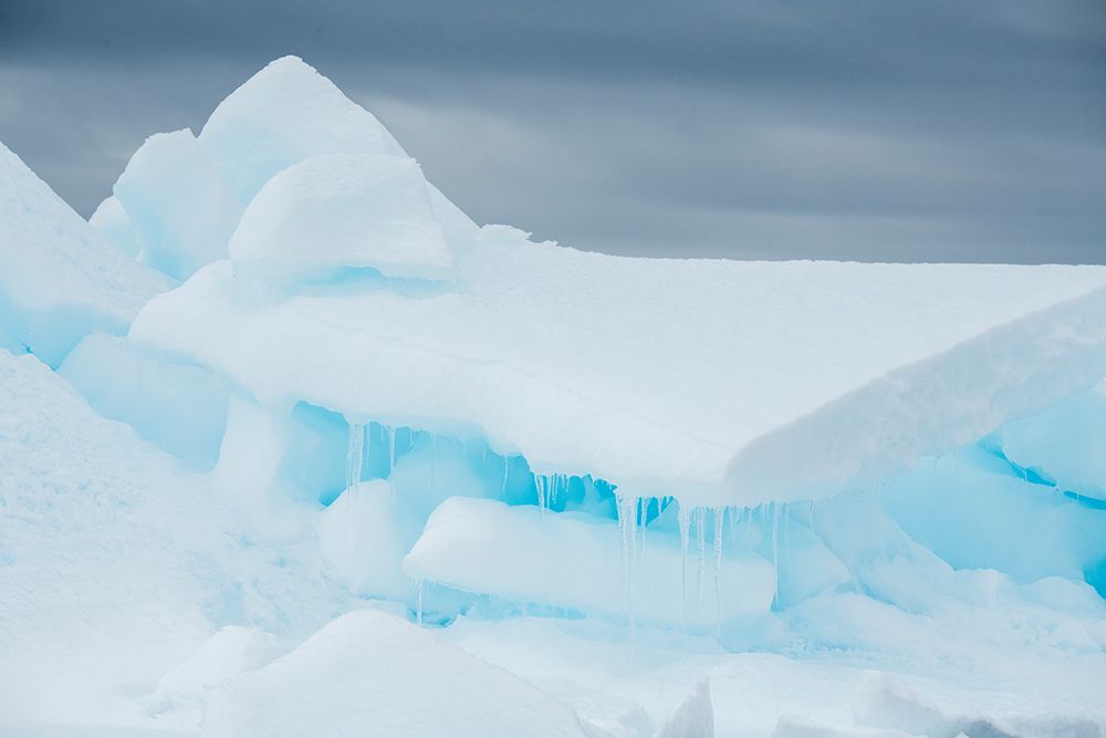 Antarctica, Weddell Sea, Snow Hill. Detail of iceberg with icicles. art print by Cindy Miller Hopkins for $57.95 CAD