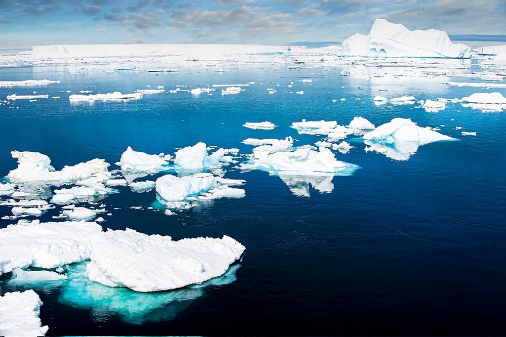 Antarctica-Lemaire Channel-floating ice art print by George and Marilu Theodore for $57.95 CAD