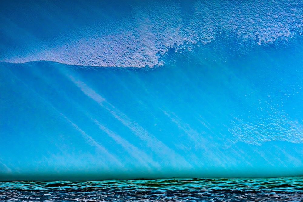 Blue iceberg blue green sea water closeup abstract background Charlotte Bay-Antarctica art print by William Perry for $57.95 CAD