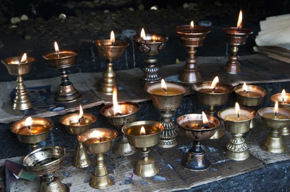Bhutan, Dochu La Yak butter candles art print by Dennis Kirkland for $57.95 CAD