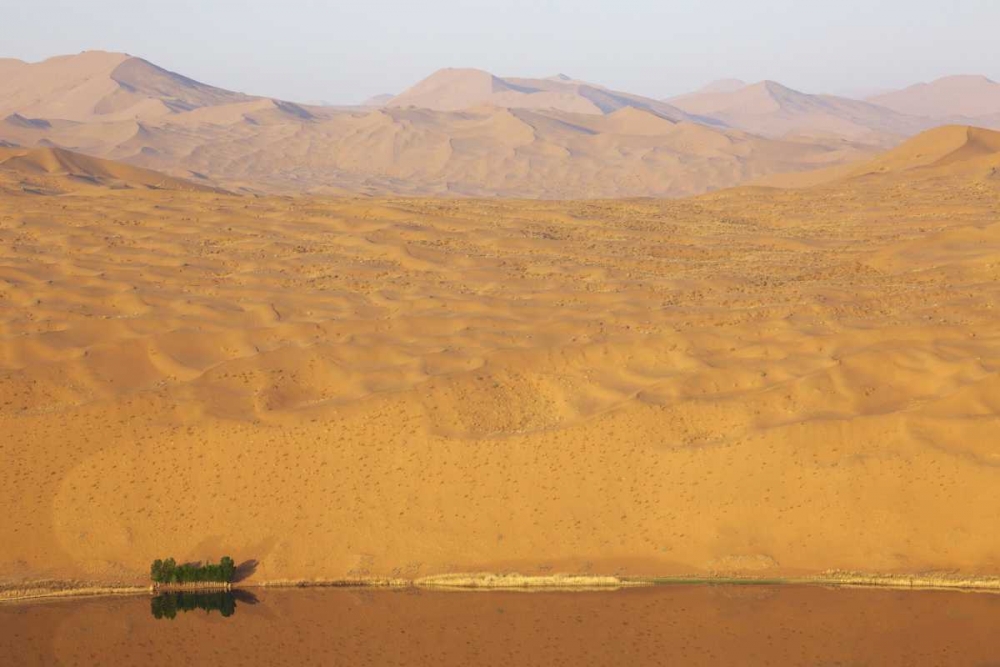 China, Badain Jaran Desert vastness next to lake art print by Ellen Anon for $57.95 CAD