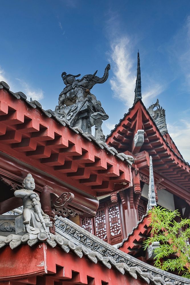 Asia-China-Sichuan Province-Cheng Du-Temple Rooftop art print by Hollice Looney for $57.95 CAD