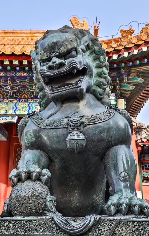 Asia-China-Beijing-Statue at Temple at the Summer Palace of Empress Cixi art print by Hollice Looney for $57.95 CAD