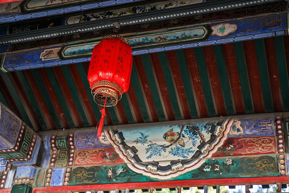Asia-China-Beijing-Lantern and Ceiling Detail of the Summer Palace of Empress Cixi art print by Hollice Looney for $57.95 CAD