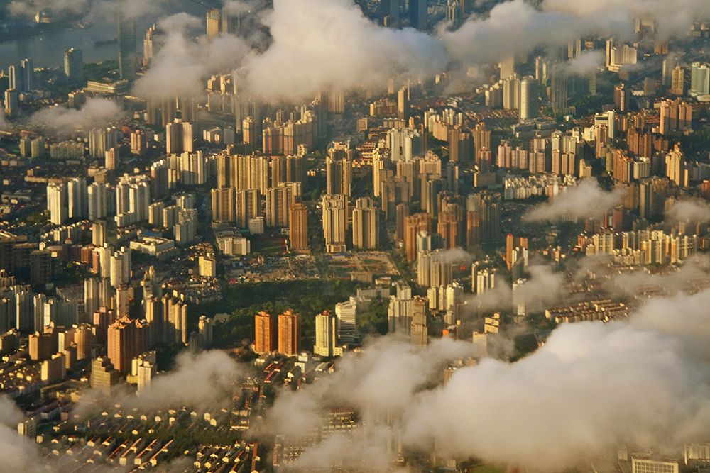 Aerial view of Shanghai-China art print by Keren Su for $57.95 CAD