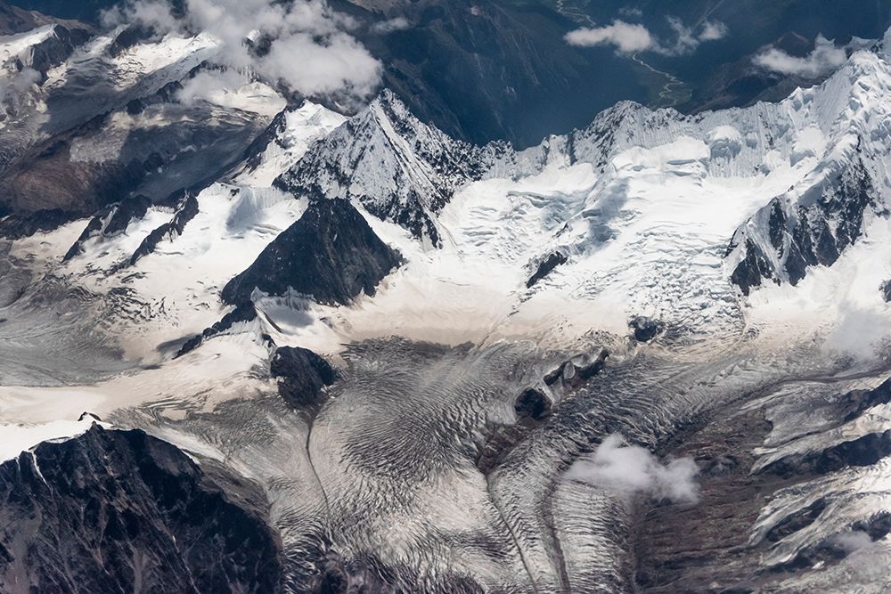 Aerial view of snow mountain and glacier on Tibetan Plateau-China art print by Keren Su for $57.95 CAD