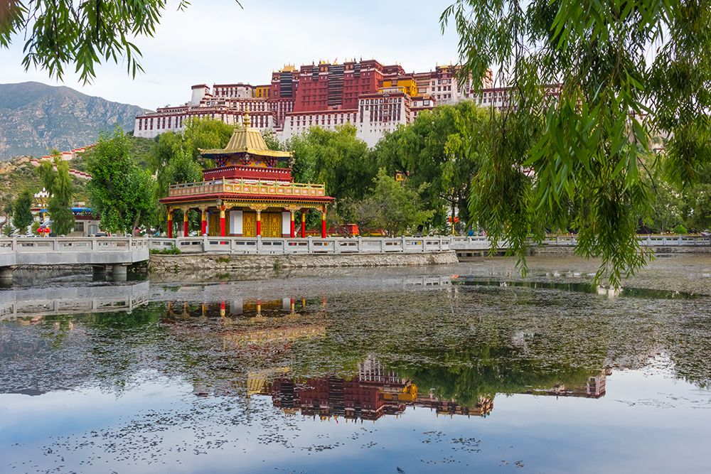Potala Palace-UNESCO World Heritage site-with reflection in the lake water-Lhasa-Tibet-China art print by Keren Su for $57.95 CAD
