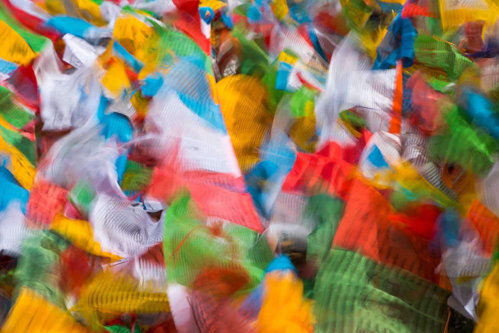 Prayer flags in Simila Mountain-Gyantse County-Tibet-China art print by Keren Su for $57.95 CAD