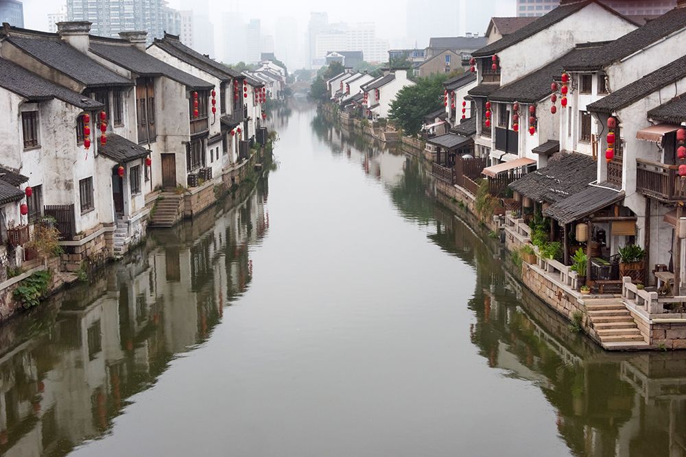 Traditional houses along the Grand Canal-Wuxi-Jiangsu Province-China art print by Keren Su for $57.95 CAD