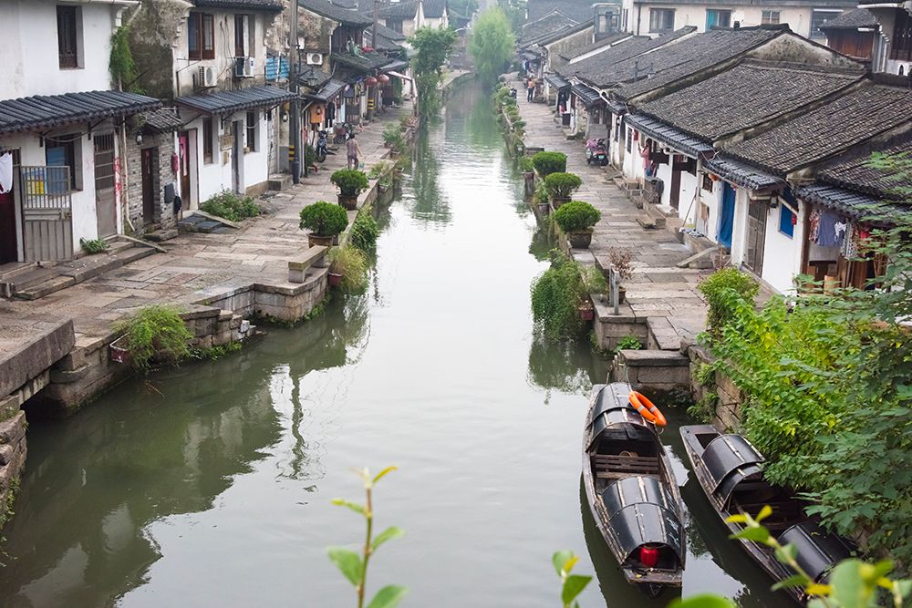 Rowing Wupeng boat on the Grand Canal-Shaoxing-Zhejiang Province-China art print by Keren Su for $57.95 CAD