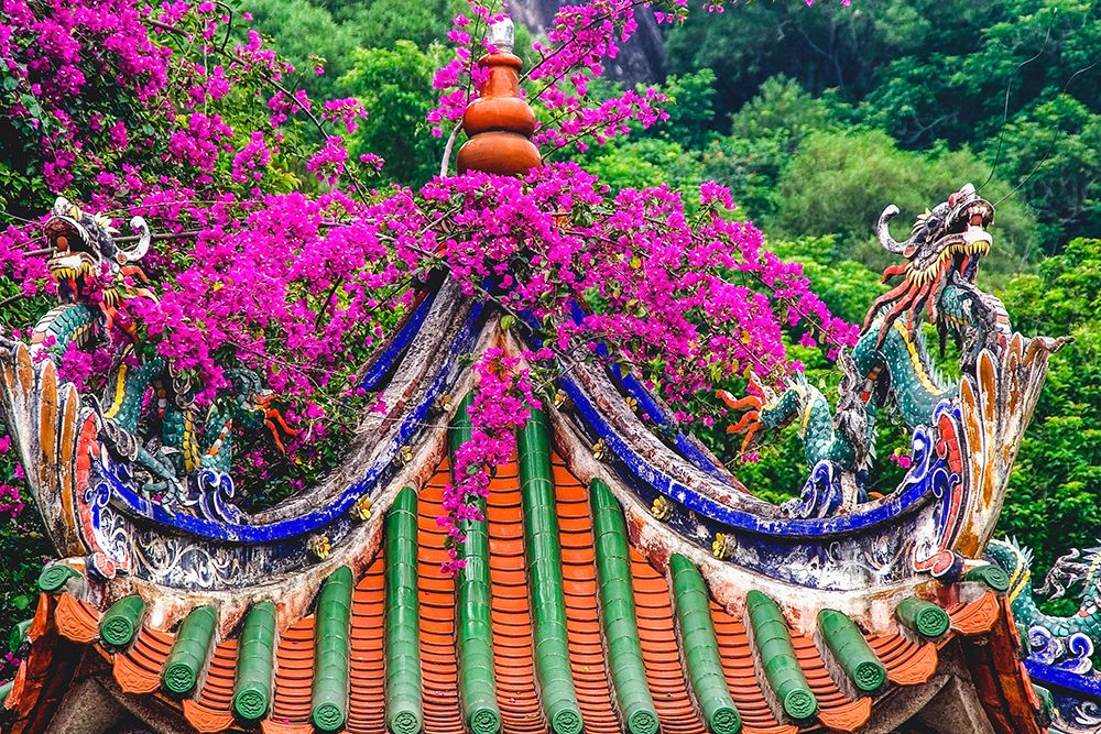 Dragon roof-Zhongde Temple-Xiamen-Fujian Province-China art print by William Perry for $57.95 CAD