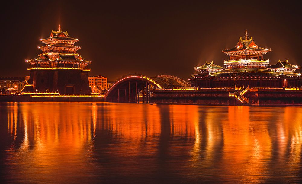 Jinming Lake-Kaifeng-China. Kaifeng was the capital of the Song Dynasty-1000 to 1100 AD. art print by William Perry for $57.95 CAD