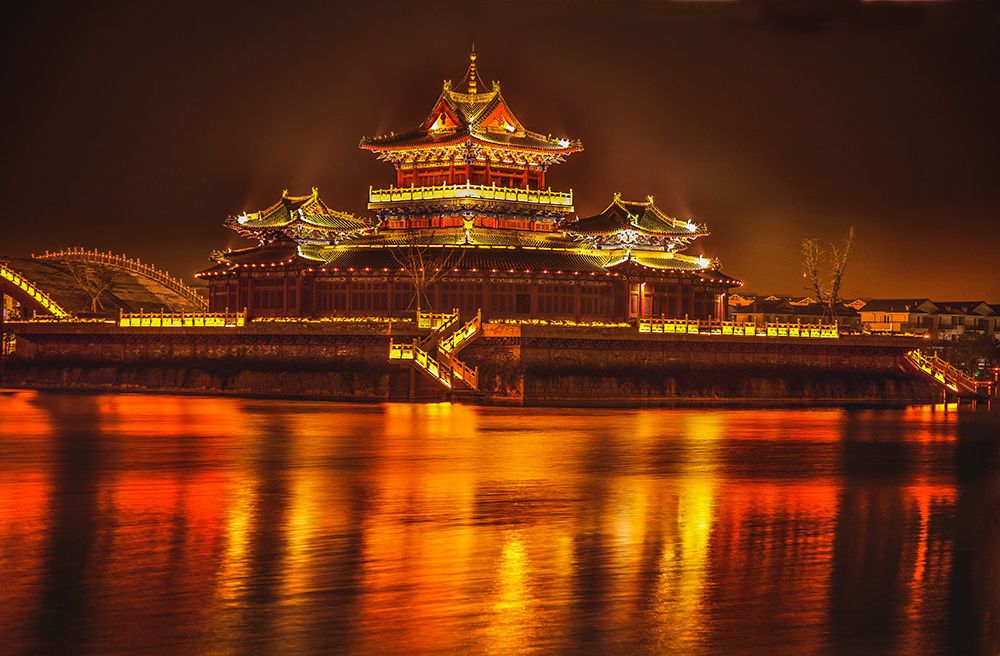 Jinming Lake-Kaifeng-Henan-China. Kaifeng was the capital of the Song Dynasty-1000 to 1100 AD. art print by William Perry for $57.95 CAD