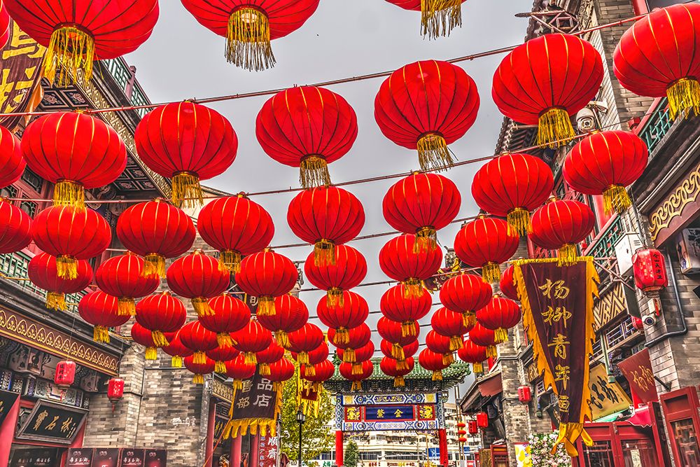 Colorful red lanterns, Tianjin, China art print by William Perry for $57.95 CAD