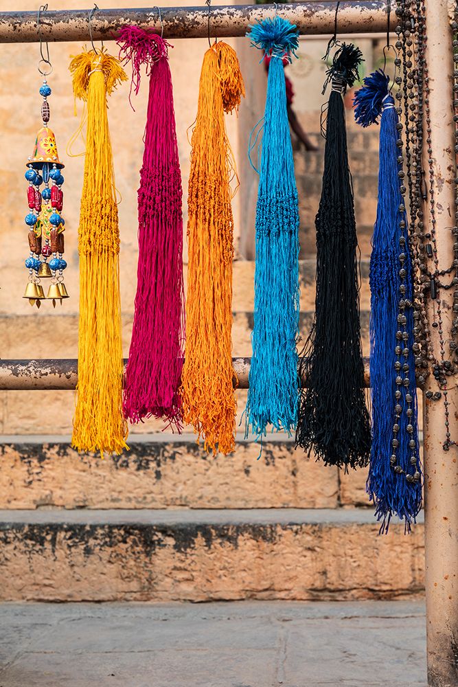 India, Uttar Pradesh, Varanasi, Bangali Tola. Decorative beads for sale. art print by Emily M. Wilson for $57.95 CAD