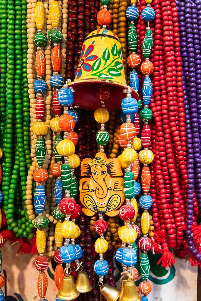 India, Uttar Pradesh, Varanasi, Bangali Tola. Colorful beads for sale. art print by Emily M. Wilson for $57.95 CAD