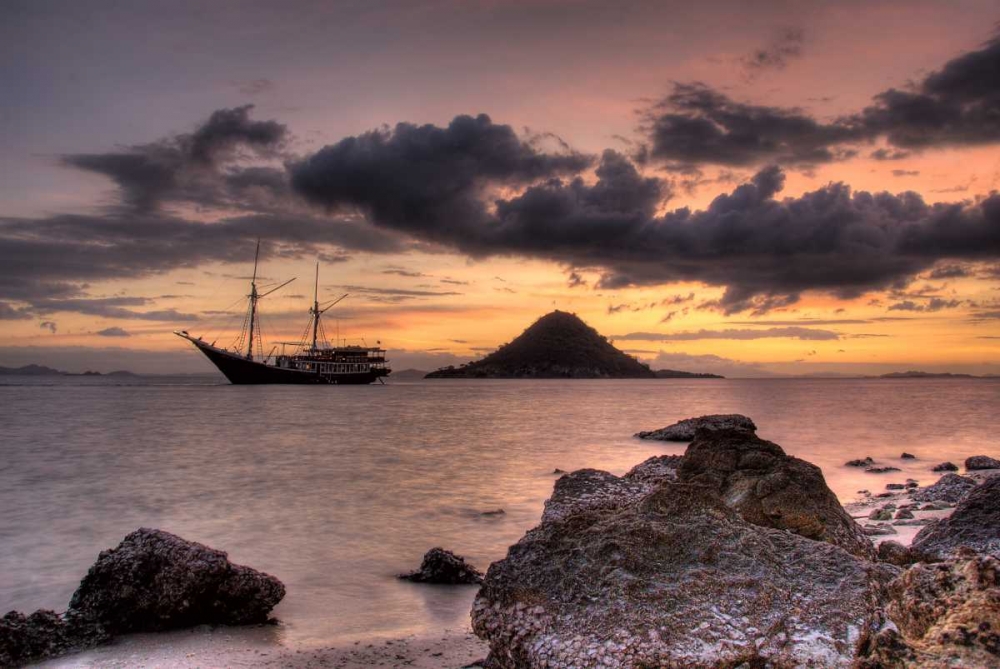 Indonesia, Komodo NP Sunset on a schooner art print by Jones Shimlock for $57.95 CAD