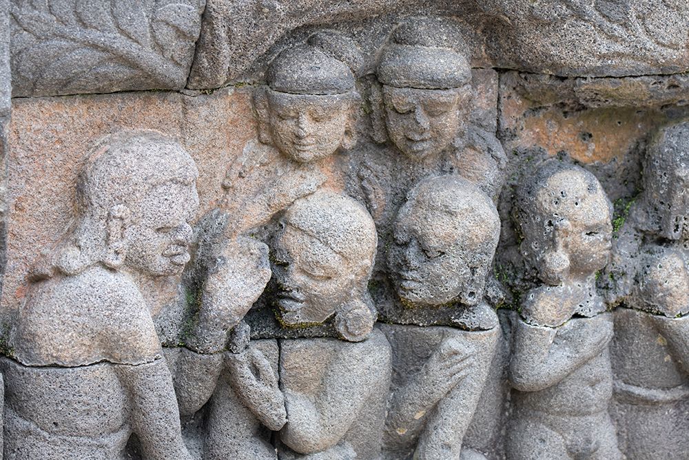 Indonesia-Java-Borobudur. Largest Buddhist monument in the world. Carved stone figures art print by Cindy Miller Hopkins for $57.95 CAD