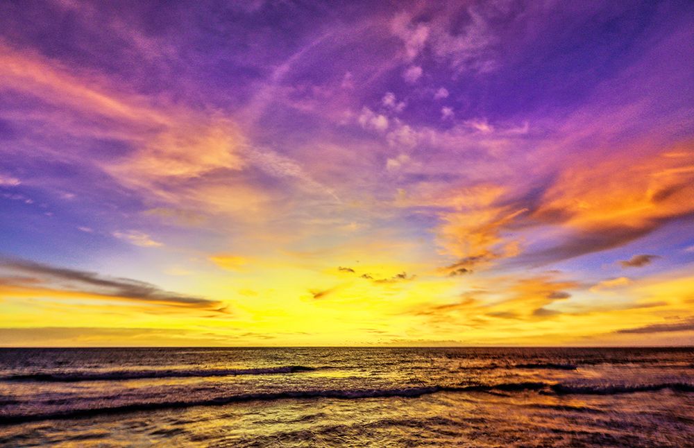 Golden light of the setting sun reflects a gold glow on the beach at Pererenan Beach-Bali art print by Greg Johnston for $57.95 CAD
