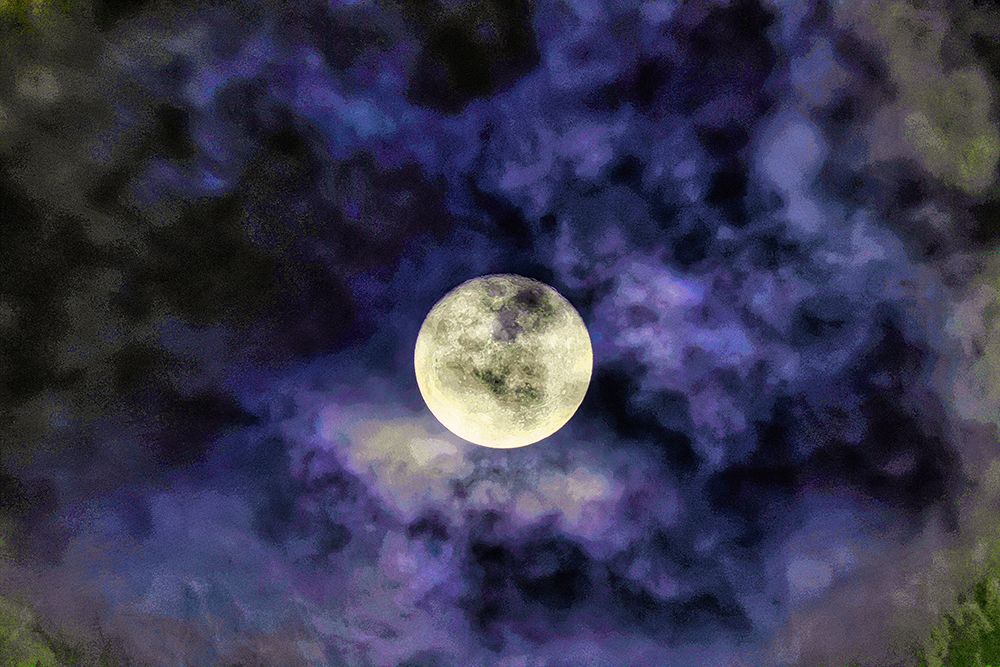 Full moon over Bali-Indonesia-Southeast Asia art print by Greg Johnston for $57.95 CAD