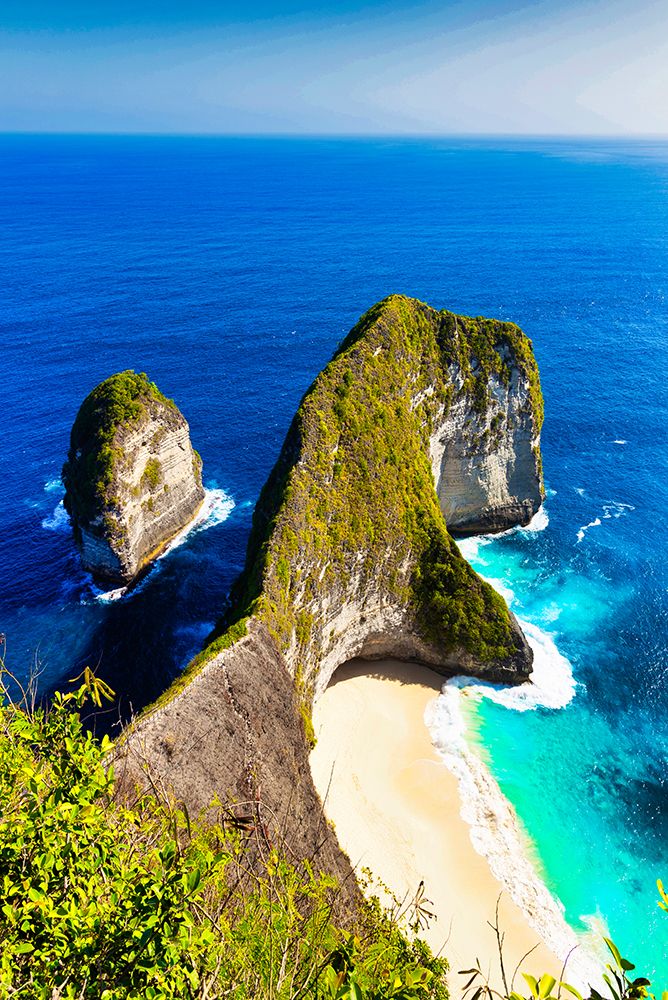 Island of Nusa Penida, of Balis famous beaches is T-Rex head. Formation resembling dinosaur head. art print by Greg Johnston for $57.95 CAD