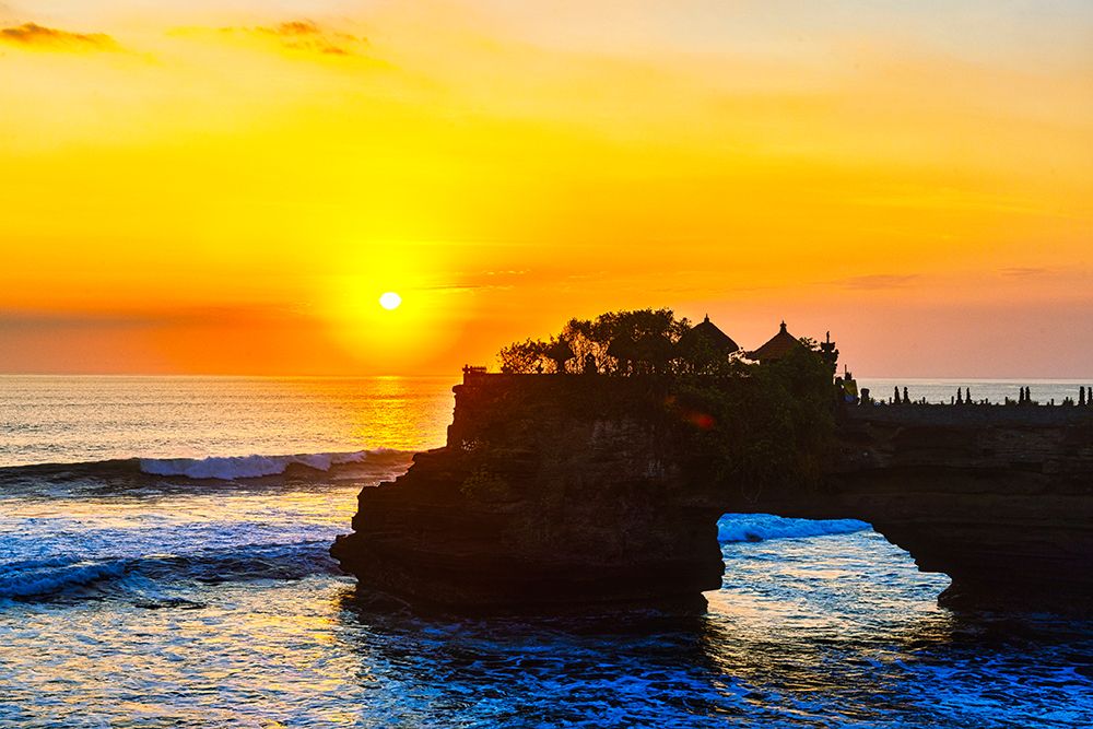 Sunset at Tanah Lot Temple, Bali, Indonesia art print by Greg Johnston for $57.95 CAD