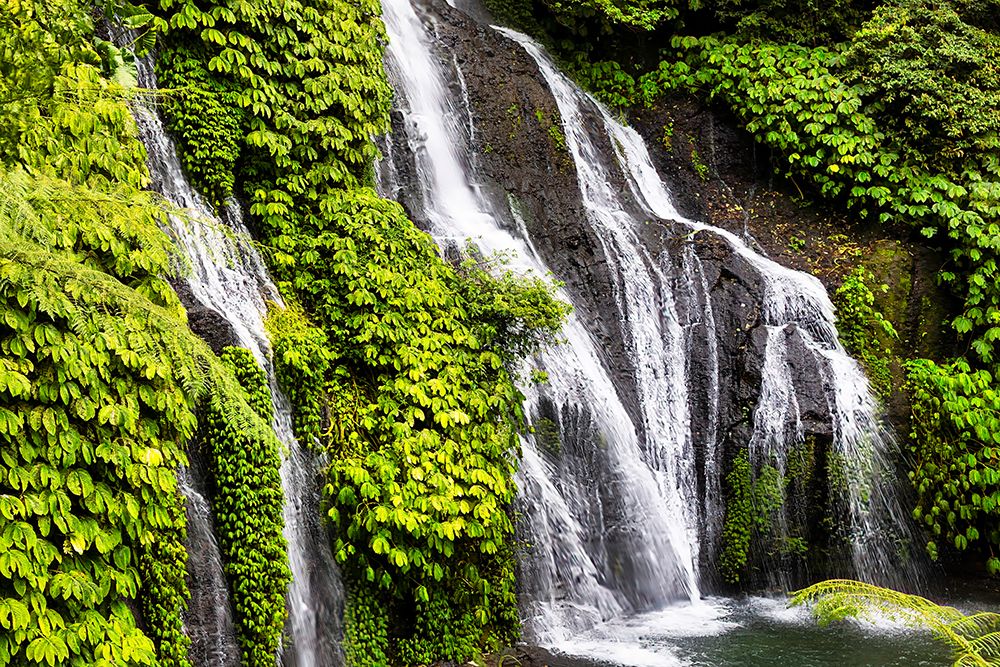 Banyumala Twin Waterfalls, located in the North Bali region near the village of Wanagiri. art print by Greg Johnston for $57.95 CAD