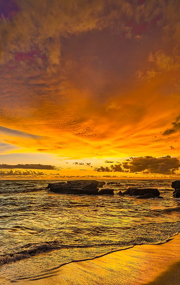 Balis sunsets are considered postcard-perfect, with their stunning colors and breathtaking scenery art print by Greg Johnston for $57.95 CAD