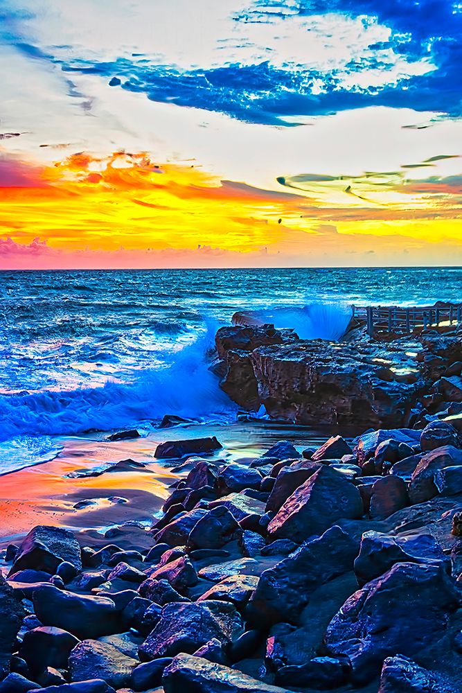 Balis sunsets are considered postcard-perfect, with their stunning colors and breathtaking scenery art print by Greg Johnston for $57.95 CAD