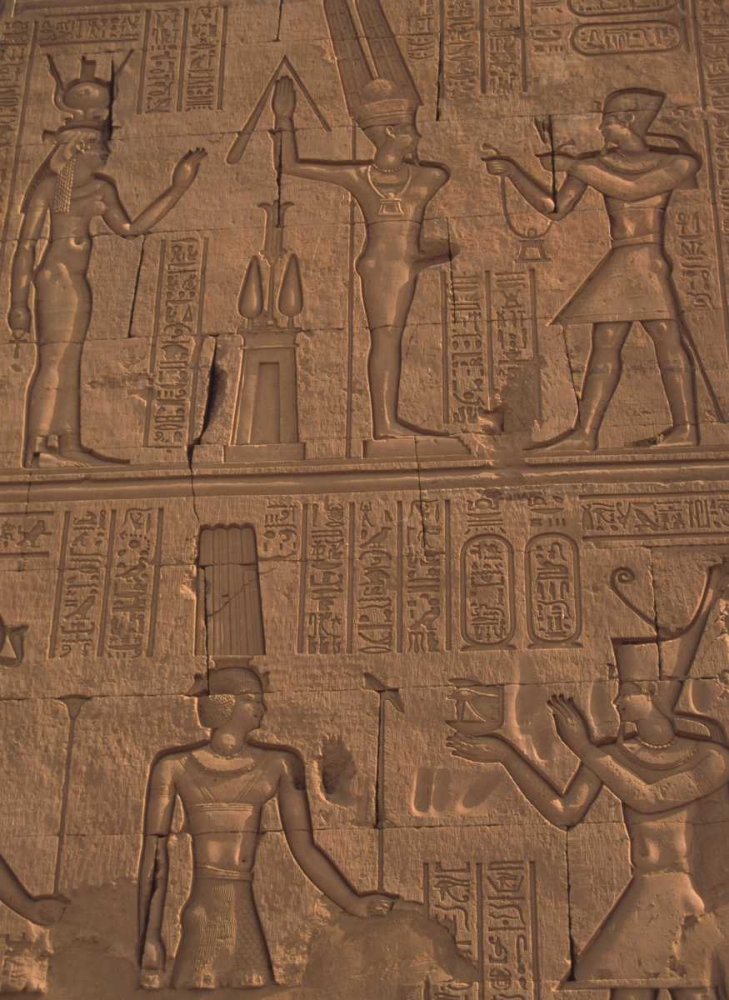Egypt, Kom Ombo Stone relief work on temple wall art print by Steve Satushek for $57.95 CAD