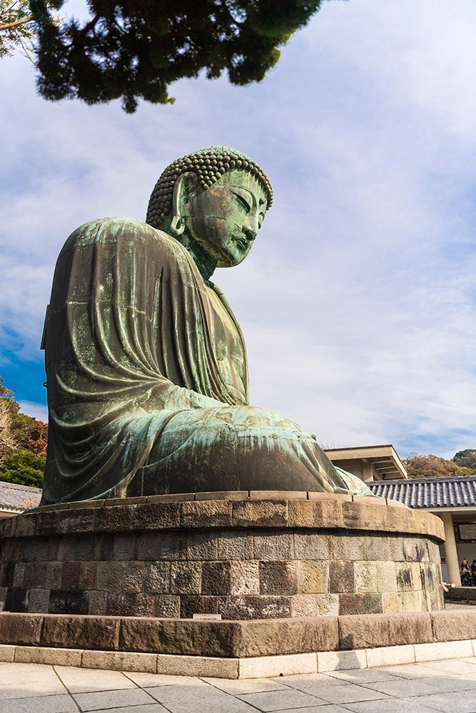 The Daibutsu-or big buddha-of the Buddhist Temple in Kamakura-Japan art print by Sheila Haddad for $57.95 CAD