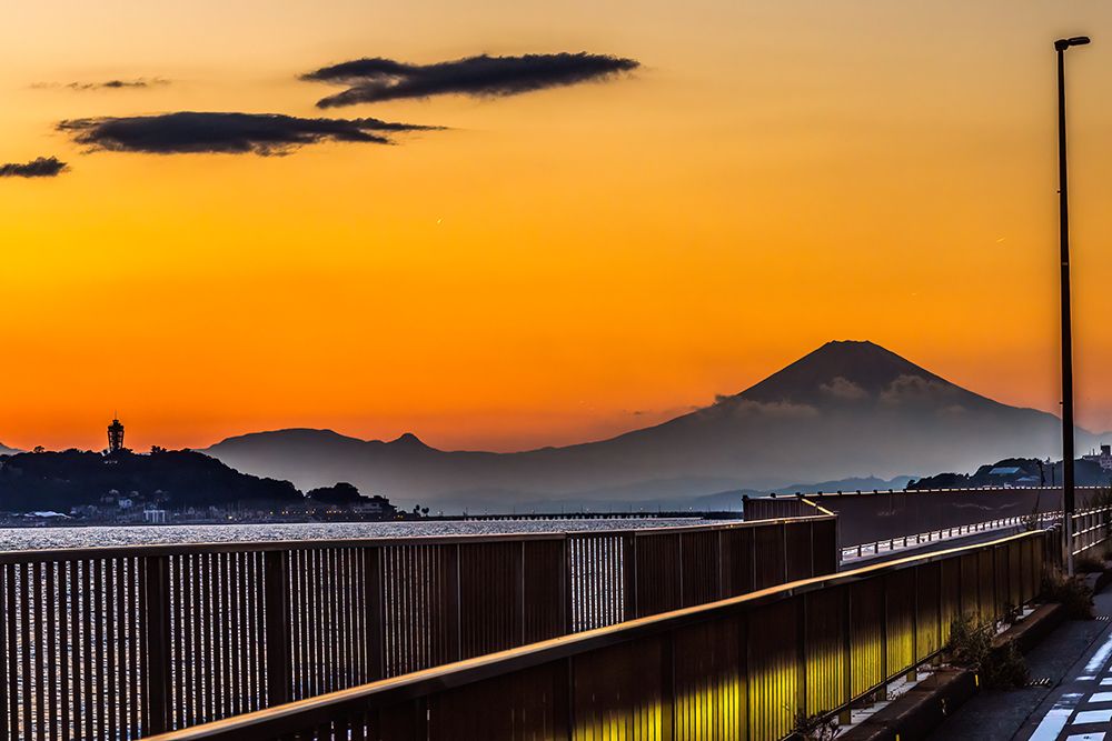 Colorful sunset, Kamakura, Kanagawa, Japan. art print by William Perry for $57.95 CAD