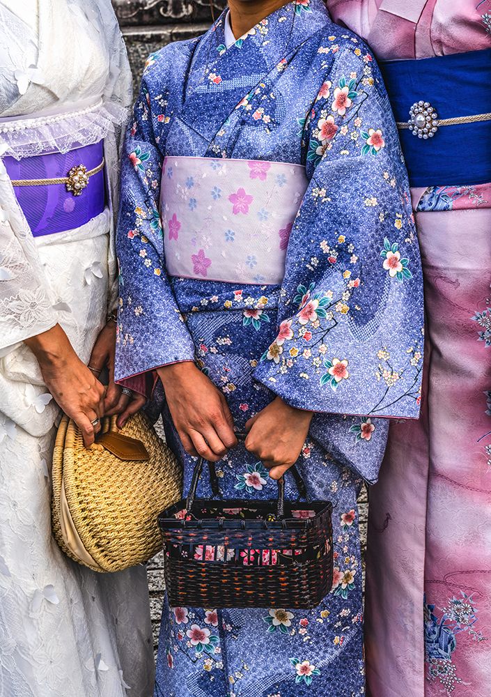 Colorful traditional Japanese kimonos, Kiyomizu Buddhist Temple, Kyoto, Japan. art print by William Perry for $57.95 CAD