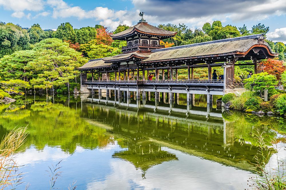 Colorful Autumn, Taihei-kaku, Heian-jingu Shrine, Kyoto, Japan. art print by William Perry for $57.95 CAD