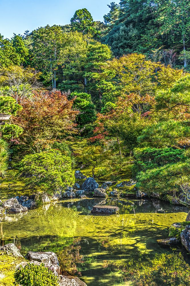 Colorful reflection Ginkaku-ji Temple, Kyoto, Japan. Also known as Jisho-ji. art print by William Perry for $57.95 CAD