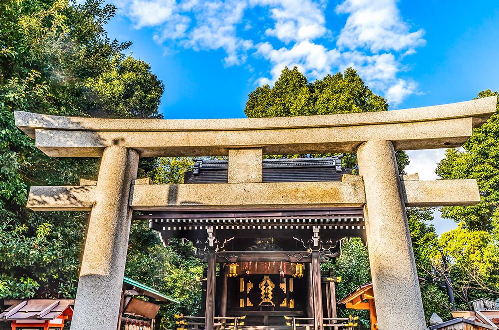 Colorful Tori, Yasaka Shrine, Kyoto, Japan. Shine established 656 AD. art print by William Perry for $57.95 CAD