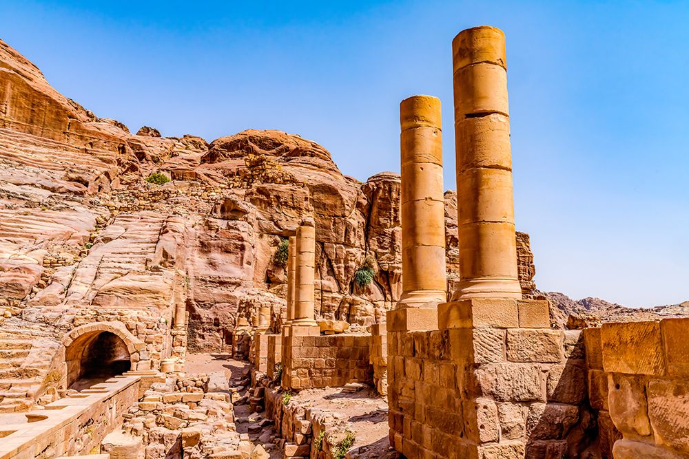 Amphitheater Theatre-Petra-Jordan. Built in Treasury by Nabataeans in 100 AD Seats7,000 people. art print by William Perry for $57.95 CAD