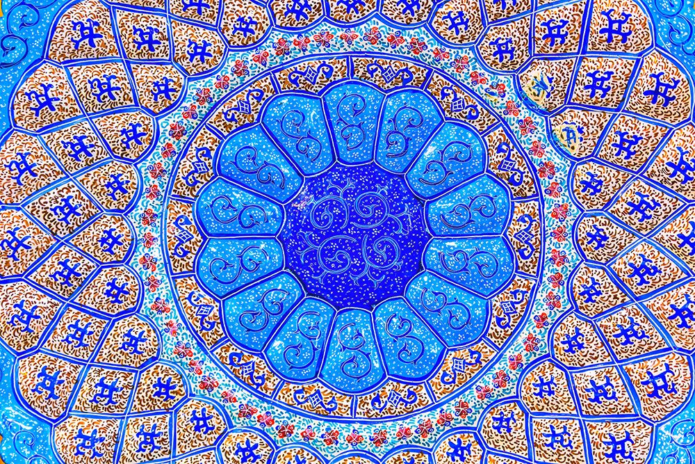Blue pottery plate-Madaba-Jordan. art print by William Perry for $57.95 CAD
