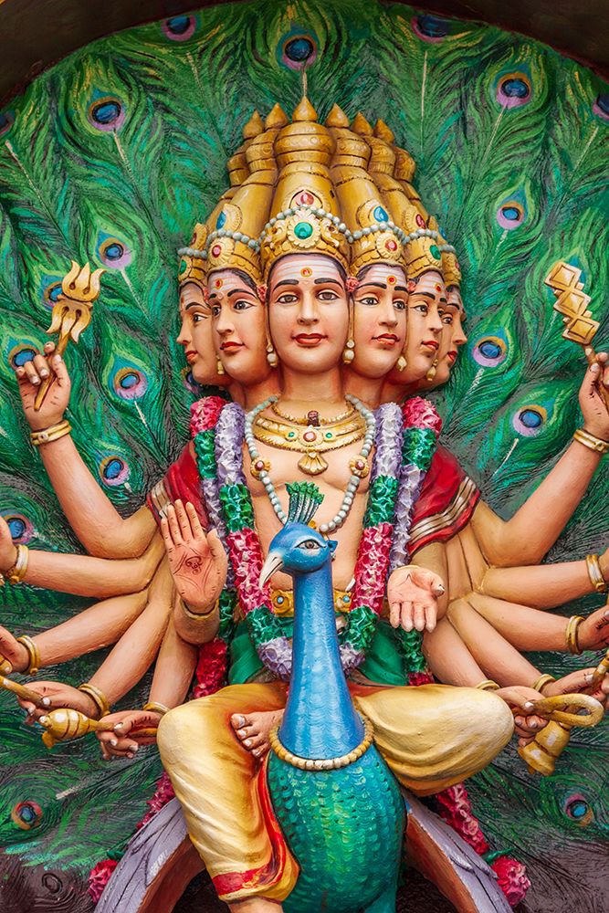 Kuala Lumpur- West Malaysia. Batu caves. Painted Hindu deities on altars. art print by Tom Haseltine for $57.95 CAD