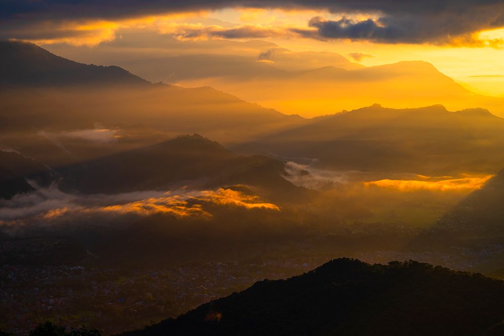 Asia-Nepal-Pokhara Sarangkot sunrise art print by Janell Davidson for $57.95 CAD