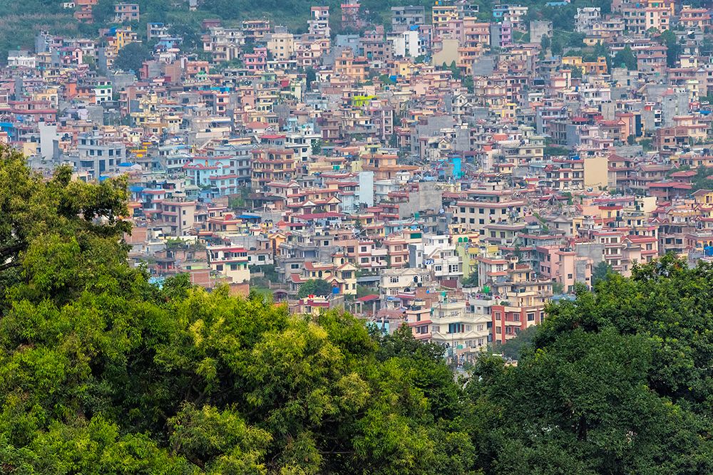 Cityscape of Kathmandu in Kathmandu Valley-Nepal art print by Keren Su for $57.95 CAD